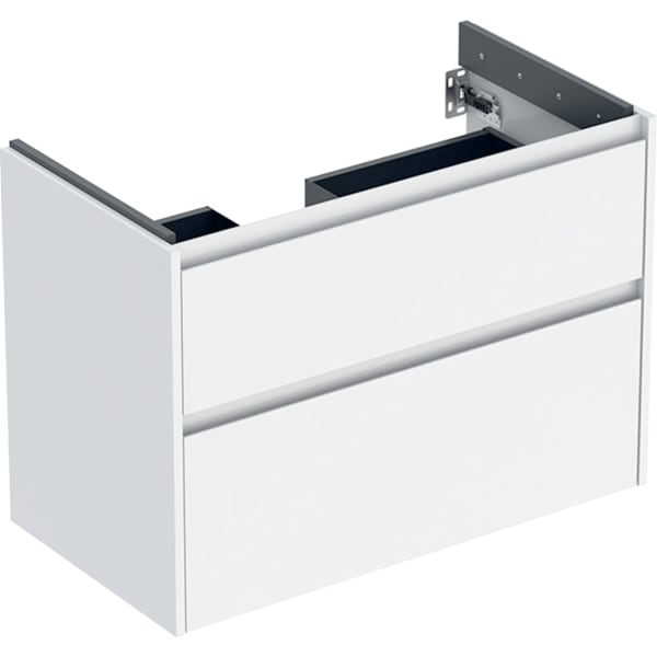 Geberit Renova Plan US f. WT, m. 2 Schubladen 84,6x60,6x44,6cm, weiß/l. seidenglanz