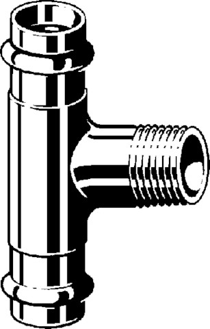 Viega T-Stück mit SC Sanpress 2217.1 in 18mm x R3/4 x 18mm Rotguss
