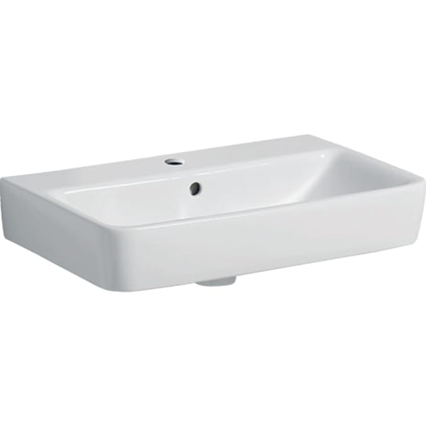 Geberit Renova Compact Waschtisch, 60x37cm m. Hl., m. Ül., weiß, KeraTect