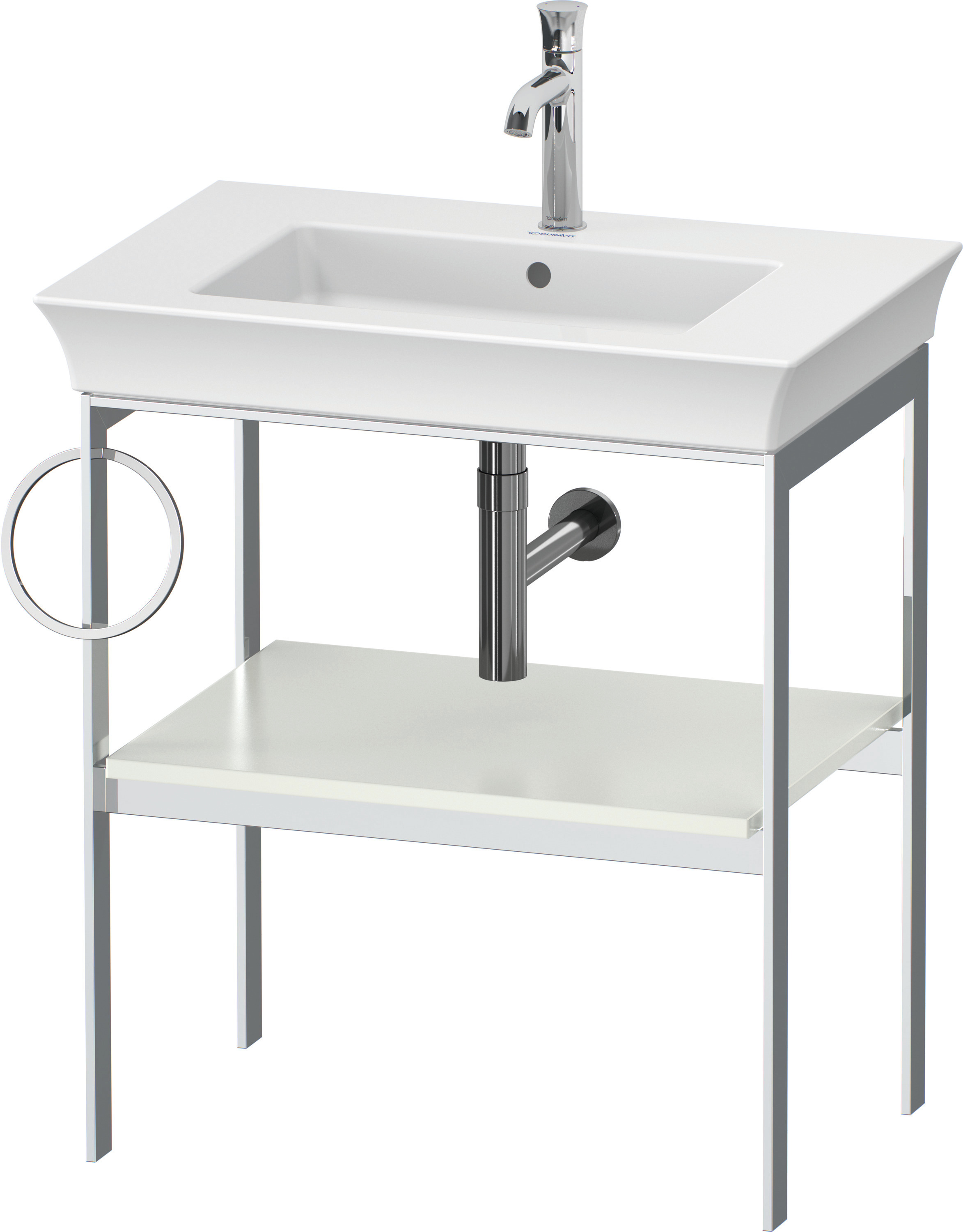 Duravit Metallkonsole bodenst. White Tulip 760x684x450,HH l.,Weiß Seidenmatt