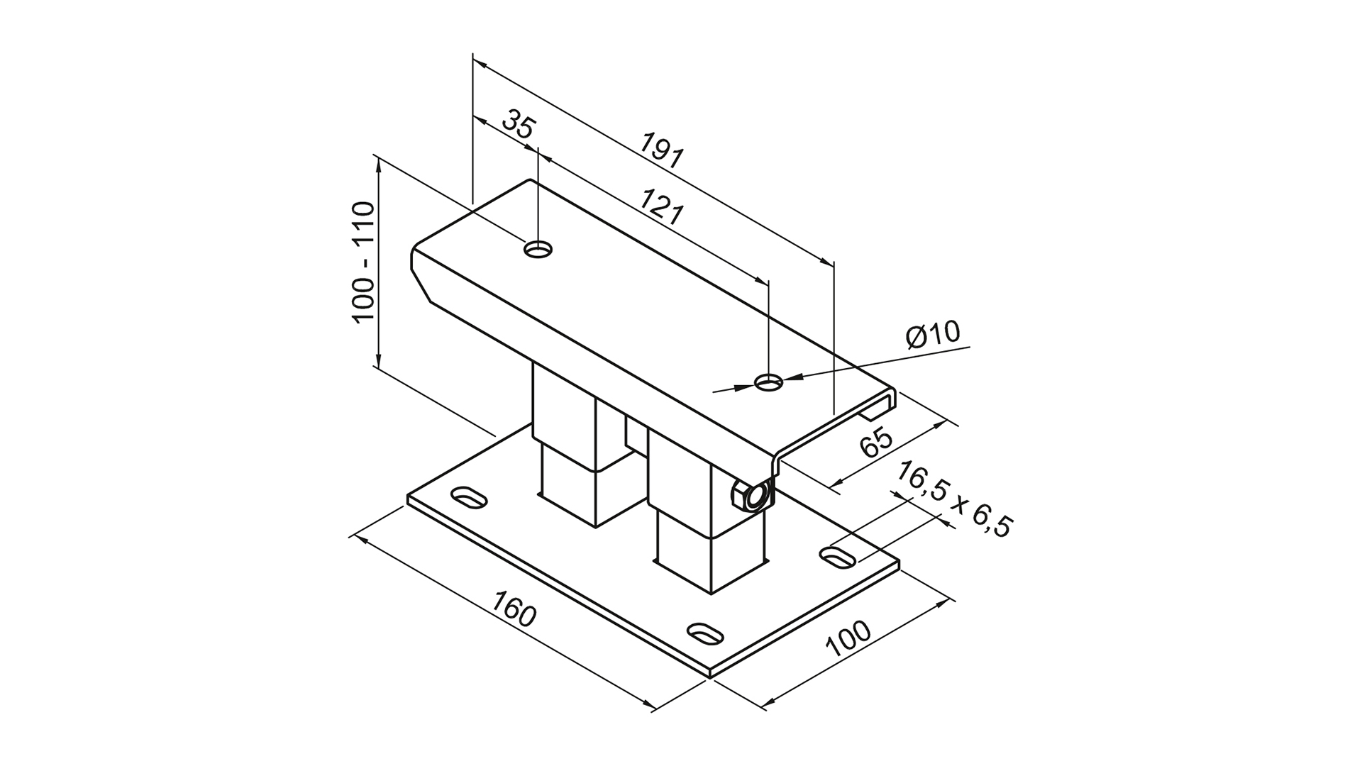 Zehnder Zubehör Fußkonsole FMORV HD10-4, Sonder-Lack