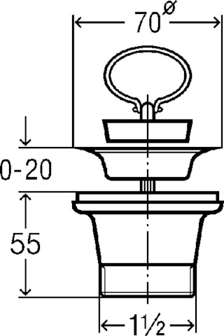 Viega Ablaufventil 7622.31 in G1 1/2 x 70mm Kunststoff weiss