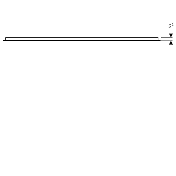Geberit Option Basic Lichtspiegel, eckig Beleuchtung oben, 140x90x3cm, alu. elox