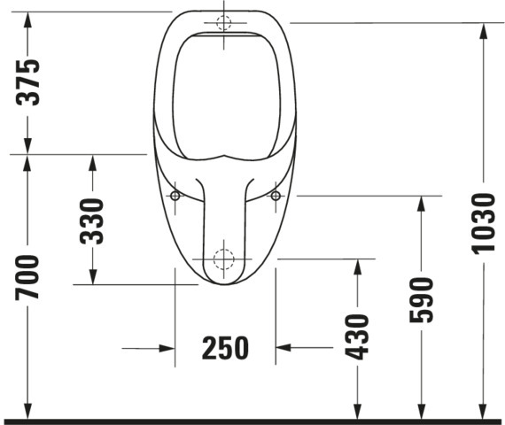 Duravit Design Classics Urinal Ben, Zul.v.h. absaugend, o.Deckel, o.Fliege, weiß WG