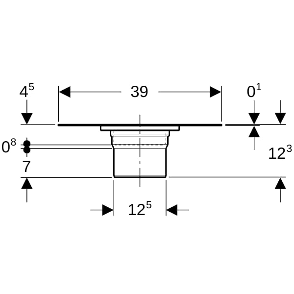 Geberit Flansch für Bodenabläufe für Bodeneinläufe 13x13cm