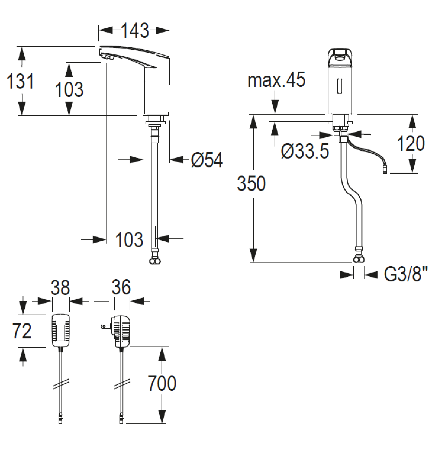 CONTI+ maxx elekt. IR Standarm. NetzAP o.Misch. Chrom o.Ablg. Touch M20