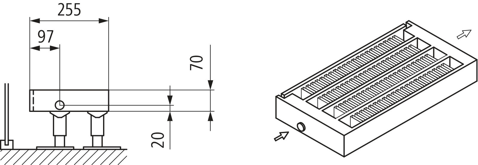 Kermi Kon m. Str. Typ44 BH210x255x1600 QN3058, weiß, 6bar, m. Abd., AB Uni.