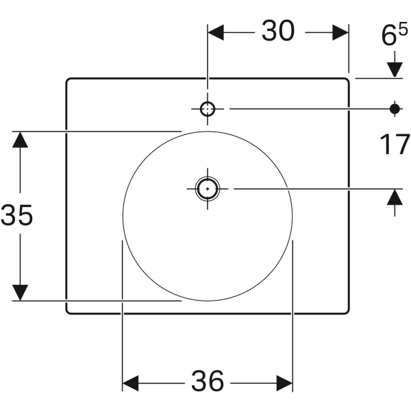 Geberit Preciosa II WT mit Ablagefläche 60x50cm, m. Hl., o. Ül., weiß, KeraTect