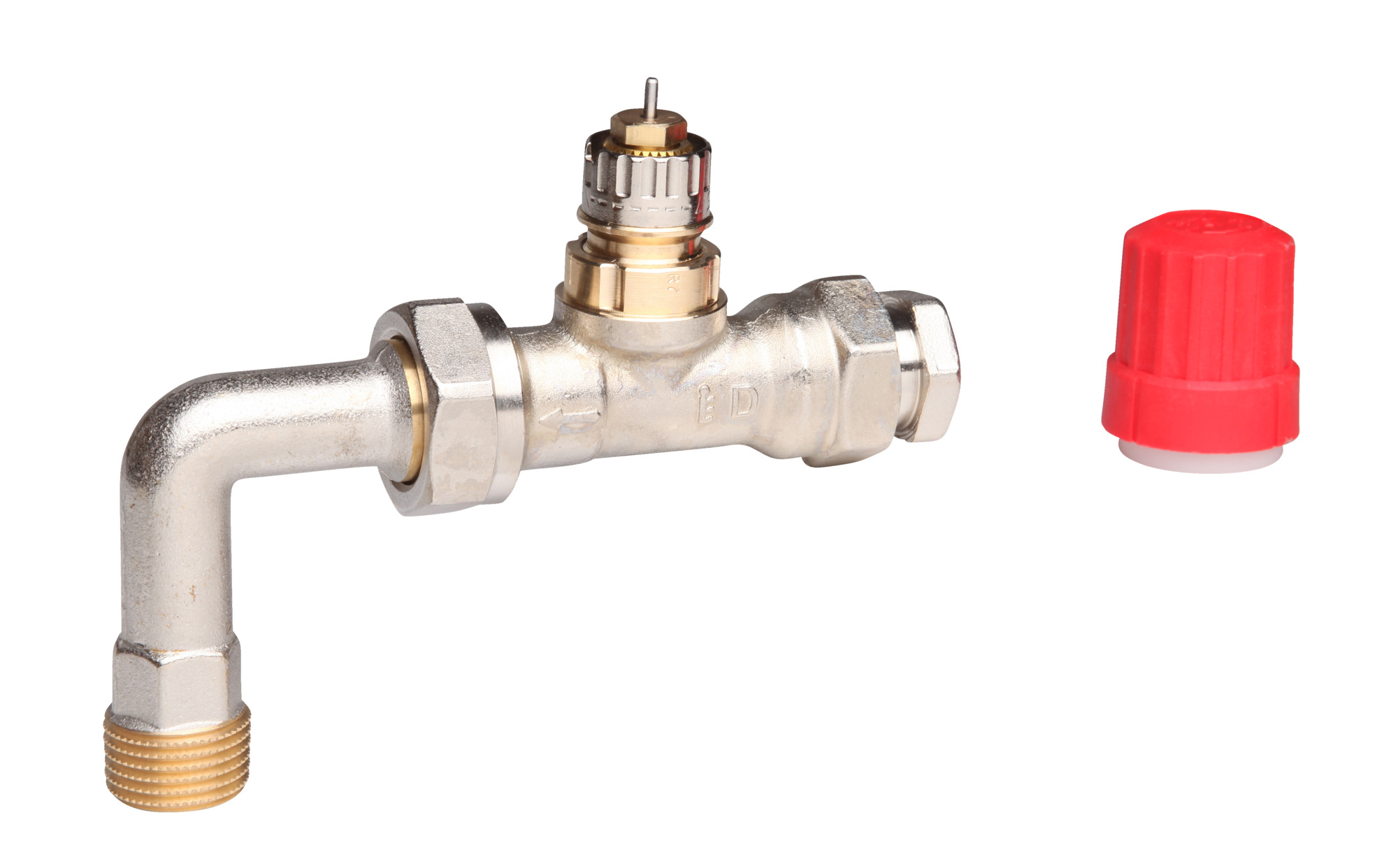 Danfoss Ventilgehäuse RA-K Durchgang mit Bogen, R 1/2, kv: 2,5