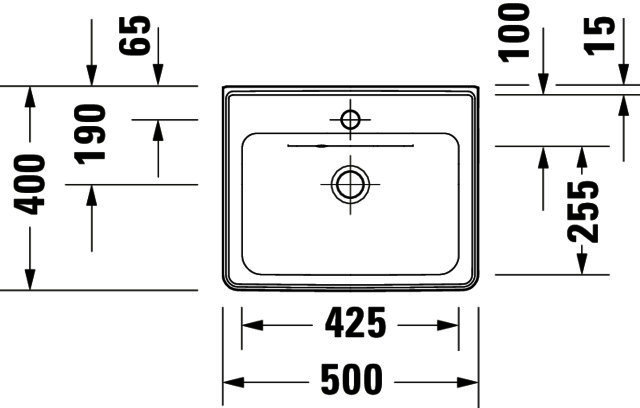 DU Handwaschbecken D-Neo wandh. 500mm weiß hochglanz, mit Überlauf