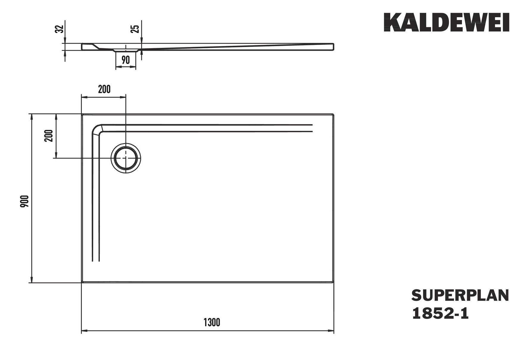 KA DW SUPERPLAN Mod.1852-1,900x1300mm, alpinweiß matt,Secure Plus