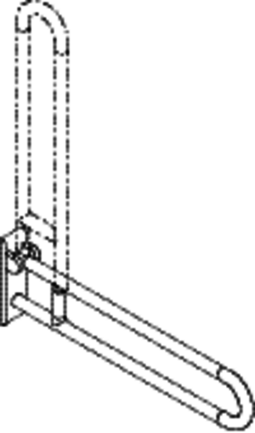HEWI Stützklappgriff Ser 801, L:850mm, antimikrobiell signalweiß