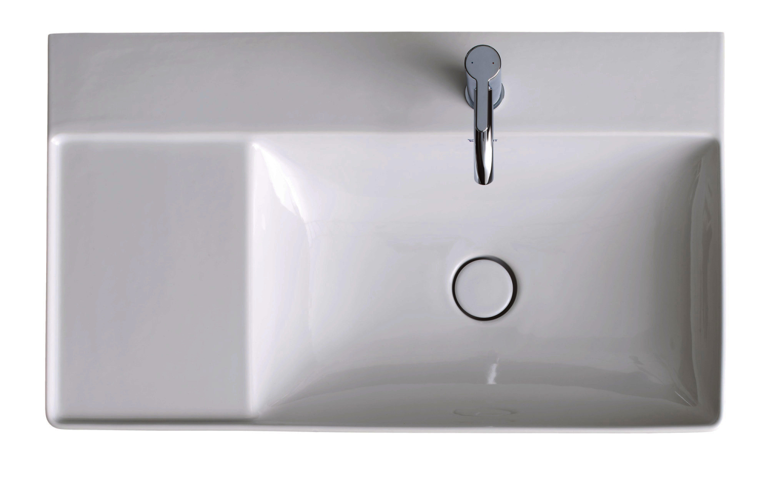 DU Möbel-WT DuraSquare 800mm, Weiß o.ÜL, m.HLB, 1 HL, Becken r., geschl.