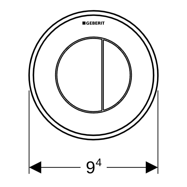 Geberit Typ 01 Fernbetätigung, rund, pmeum. 2-M-Sp., UP-Drücker, chrom matt, Etc