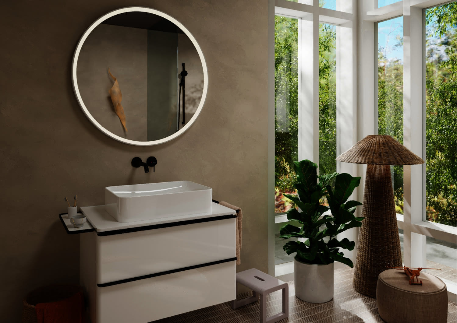 Hansgrohe 2-Loch Waschtischmischer Unterputz Tecturis S F-Set 225 mm Auslauf MSW