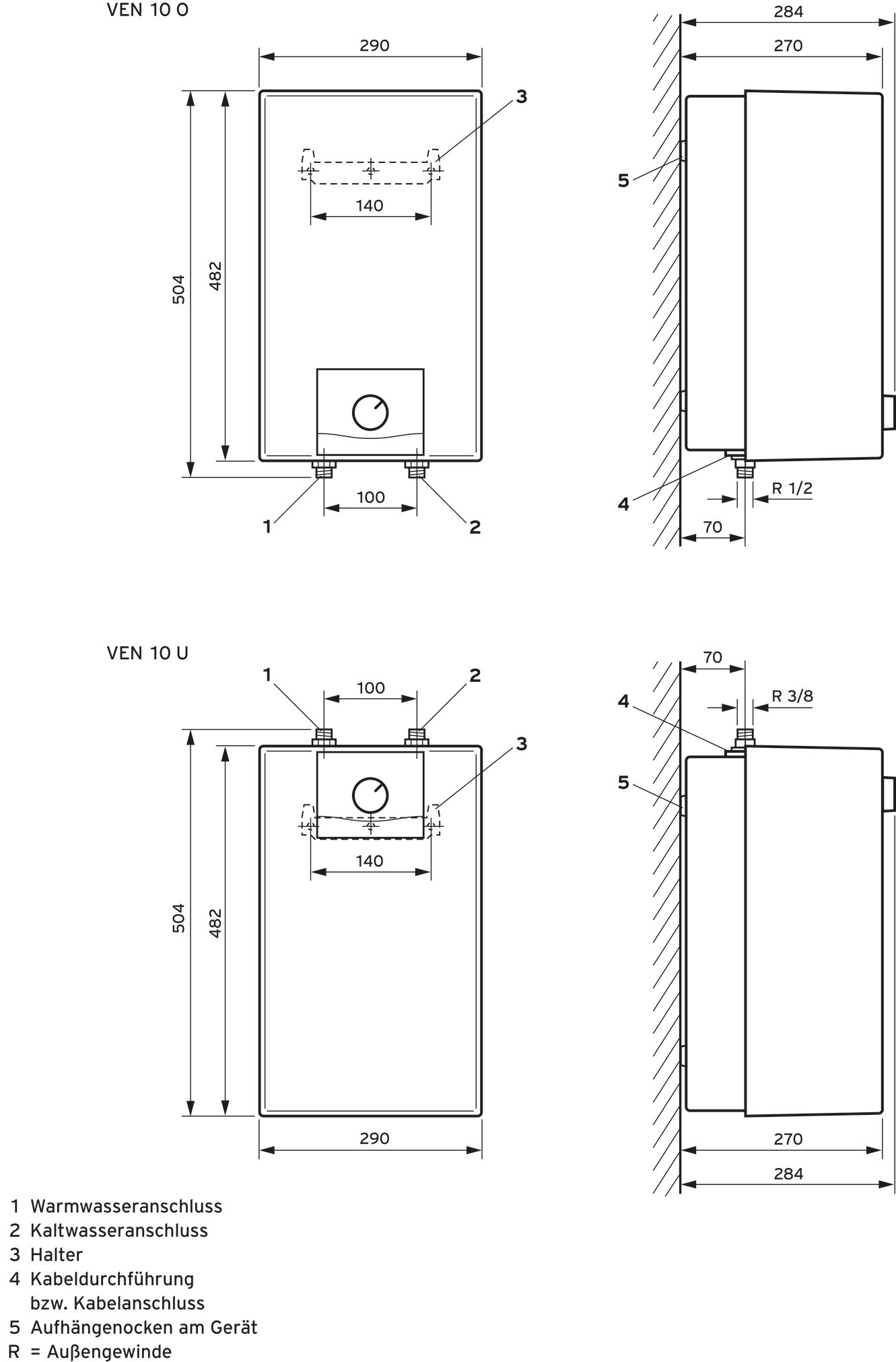 Vaillant VEN 10/7 U Elektro-Speicher drucklos Untertisch
