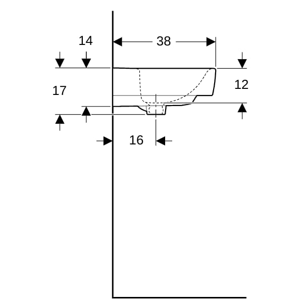 Geberit Renova Plan Handwaschbecken, 50x38cm o. Hl., o. Ül., weiß