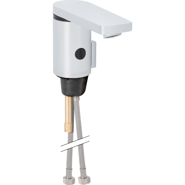 Geberit Typ 186 Waschtischarmatur, Batt.Betr. mit Mischer und Griff, hgl. verchromt