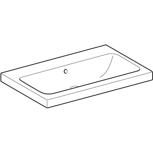 Geberit iCon Light Aufsatzwaschtisch 75x48cm ohne Hahnloch, mit Überlauf, weiß