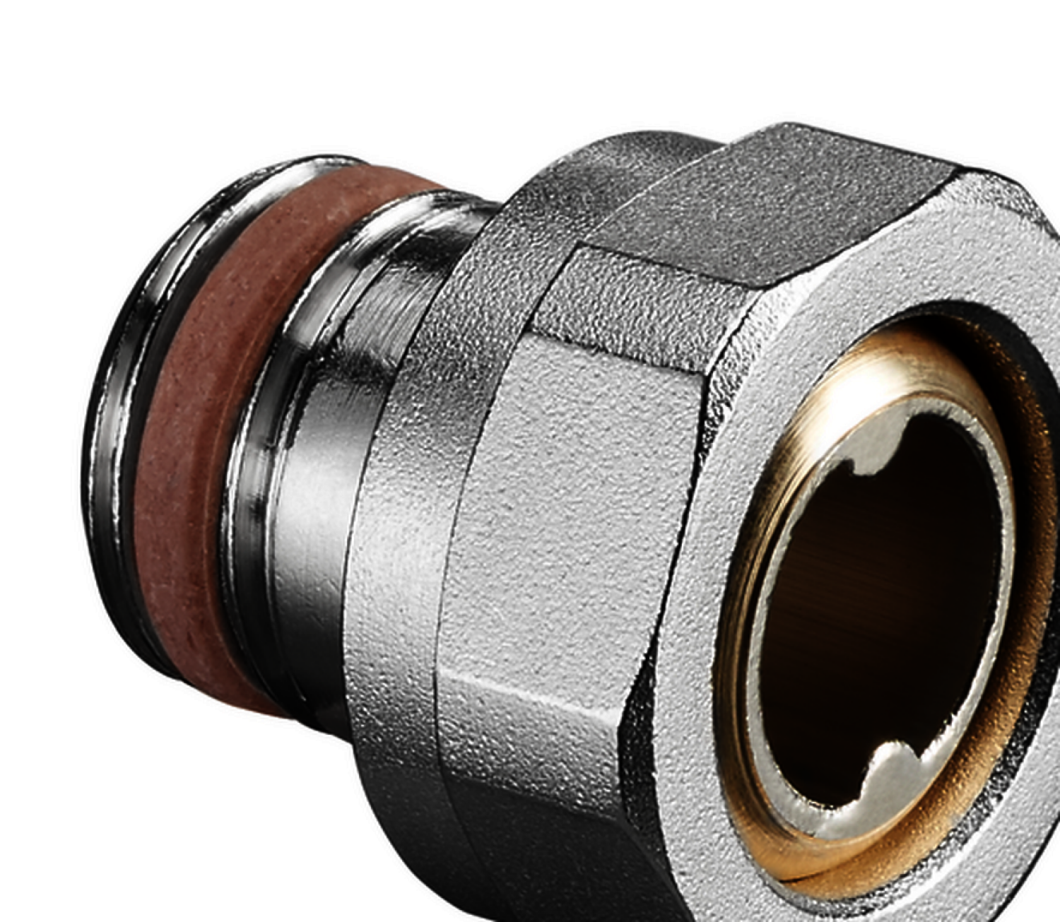 OVENTROP-Verschraubung DN15, 3/4"IG ÜMx1/2"AG, selbstdichtend