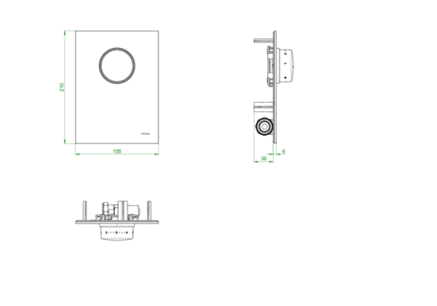 OVENTROP-Abdeckung mit Thermostat Echtglas weiß, für Unibox T-RTL