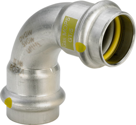 Viega Bogen 90 Grad SC Sanpress Inox G 0216 für Gas in 15 mm Edelstahl Viega Bogen 90 Grad SC Sanpress Inox G 0216 für Gas in 15 mm Edelstahl