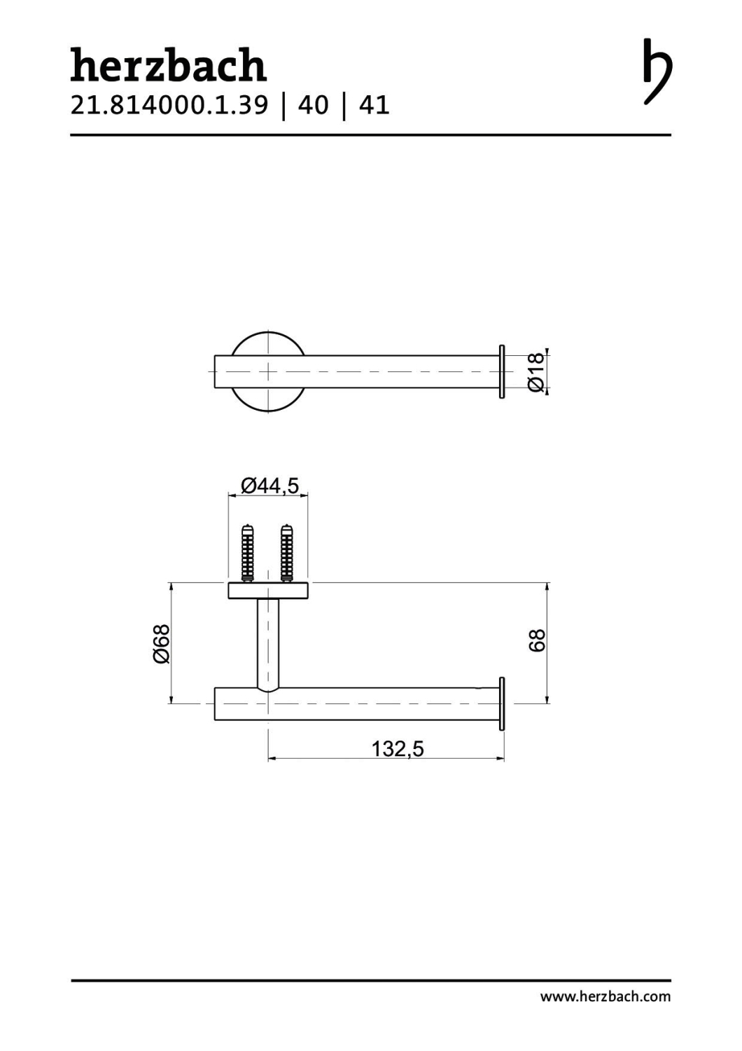 LIVING Papierrollenhalter Brass Steel