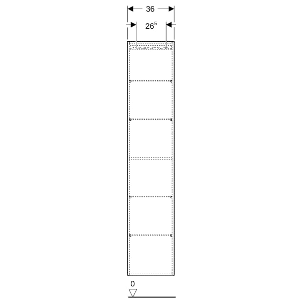 Geberit Hochschrank mit einer Tür 36x180x29,1cm, sandgrau hgl.