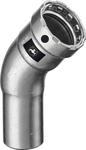 Viega Bogen 45 Grad mit SC Megapress 4226.1 in 1/2 Zoll Stahl Zn-Ni besch. Viega Bogen 45 Grad mit SC Megapress 4226.1 in 1/2 Zoll Stahl Zn-Ni besch.