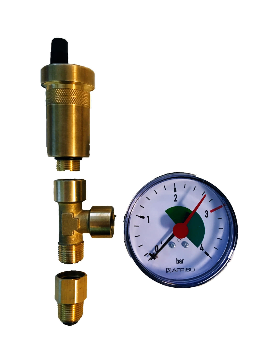 MHG Set Manometer analog mit Schnellentlüfter G3/8,  extern