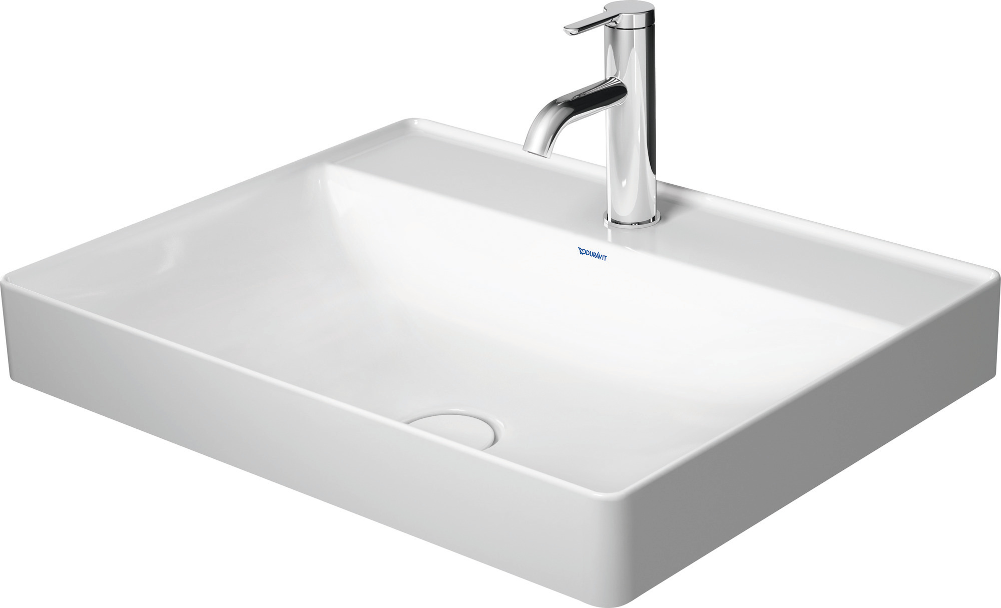 DU Aufsatz-WT DuraSquare 600mm o. ÜL, m. HLB, 1 HL, weiß
