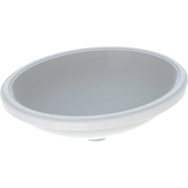 Geberit VariForm Unterbauwaschtisch, oval 56x46cm, o. Hl, o. Ül., glasiert/weiß