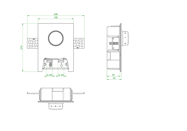 OVENTROP-Unibox T-RTL Thermostat, RTL, Echtglas weiß