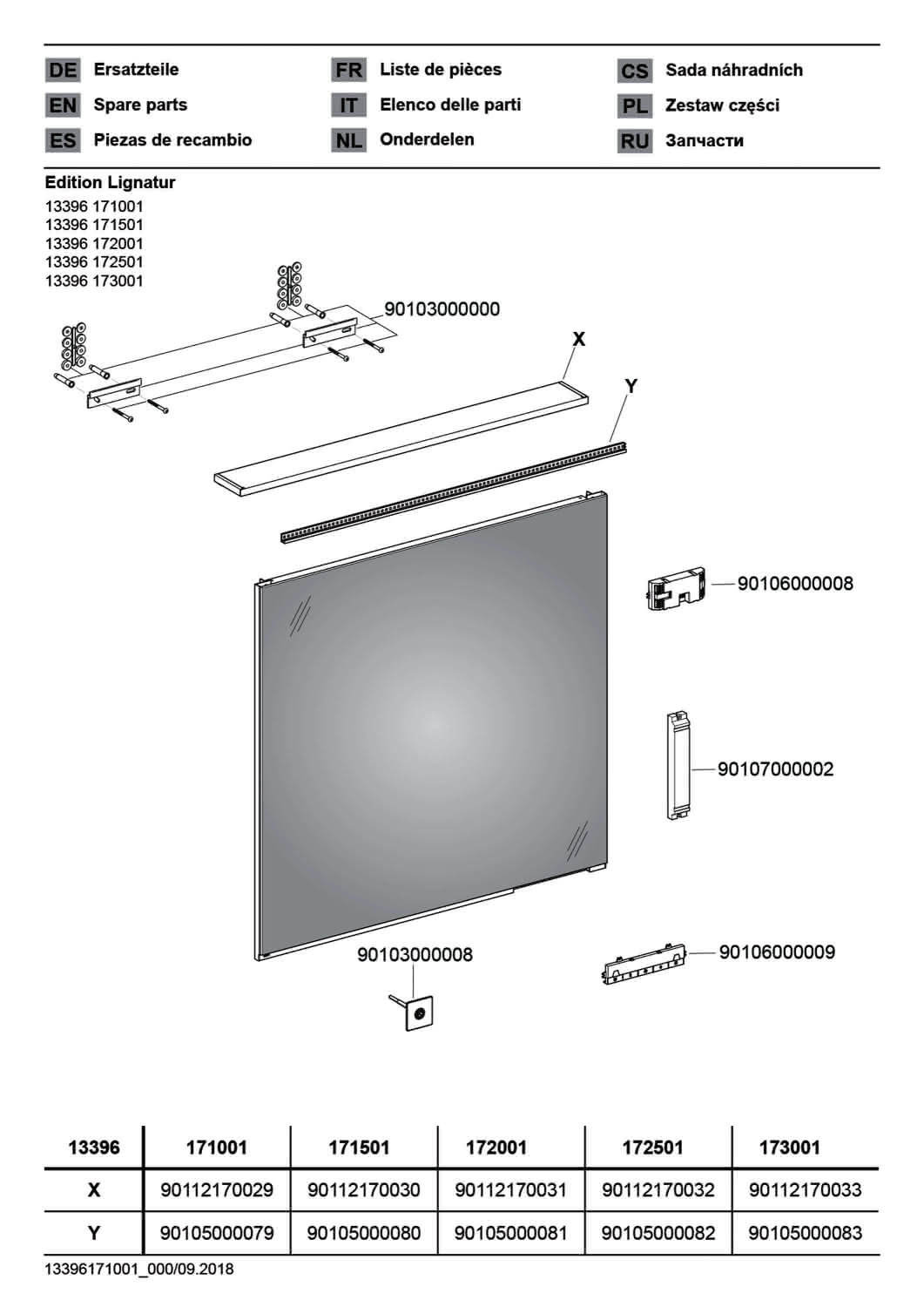 KE LS Edition Lignatur 13396 1060x700x60mm m. Sp.hzg.