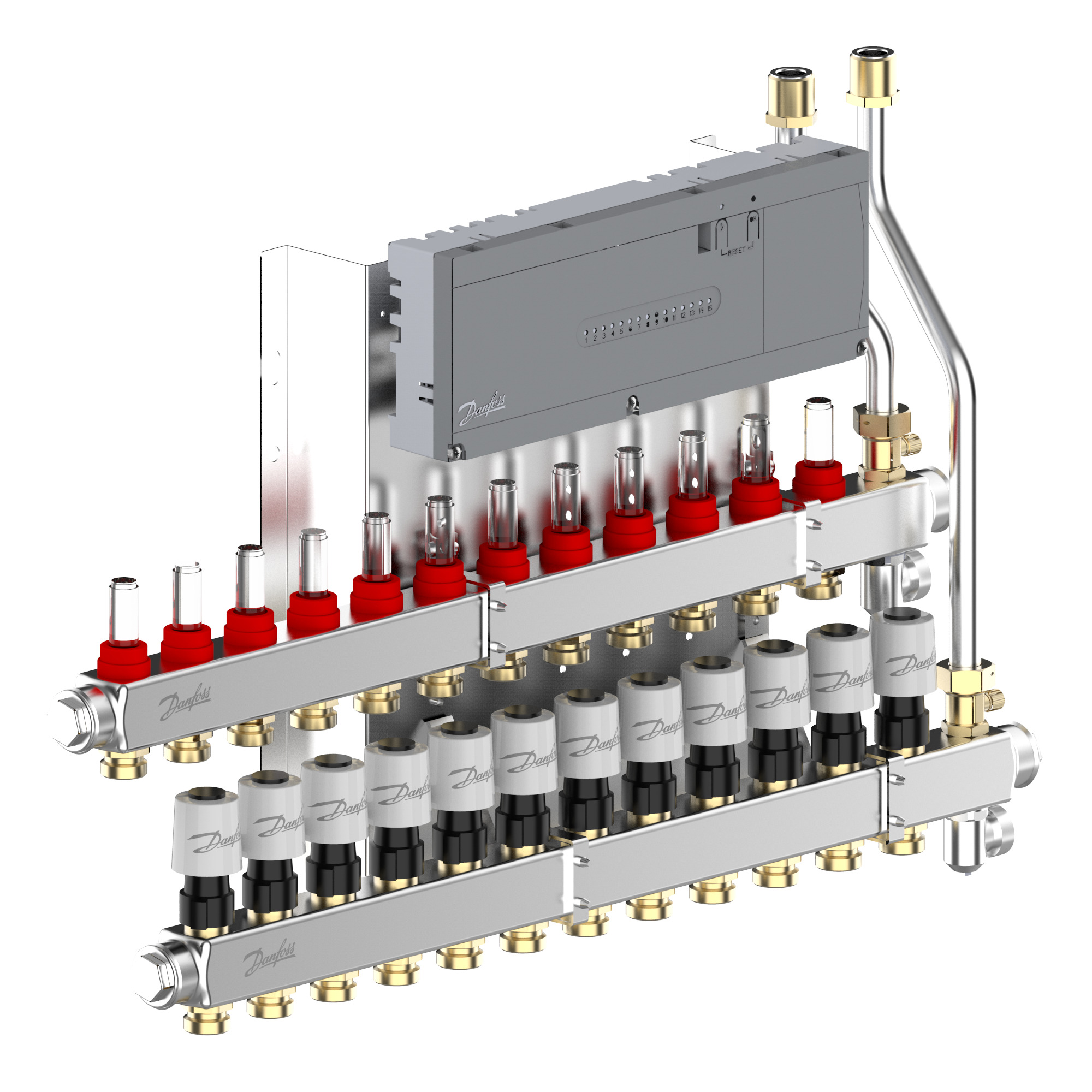 Danfoss Heizkreisverteiler Typ SGCi 12 HK u. Icon2 Hauptregler, TWA-A 230V