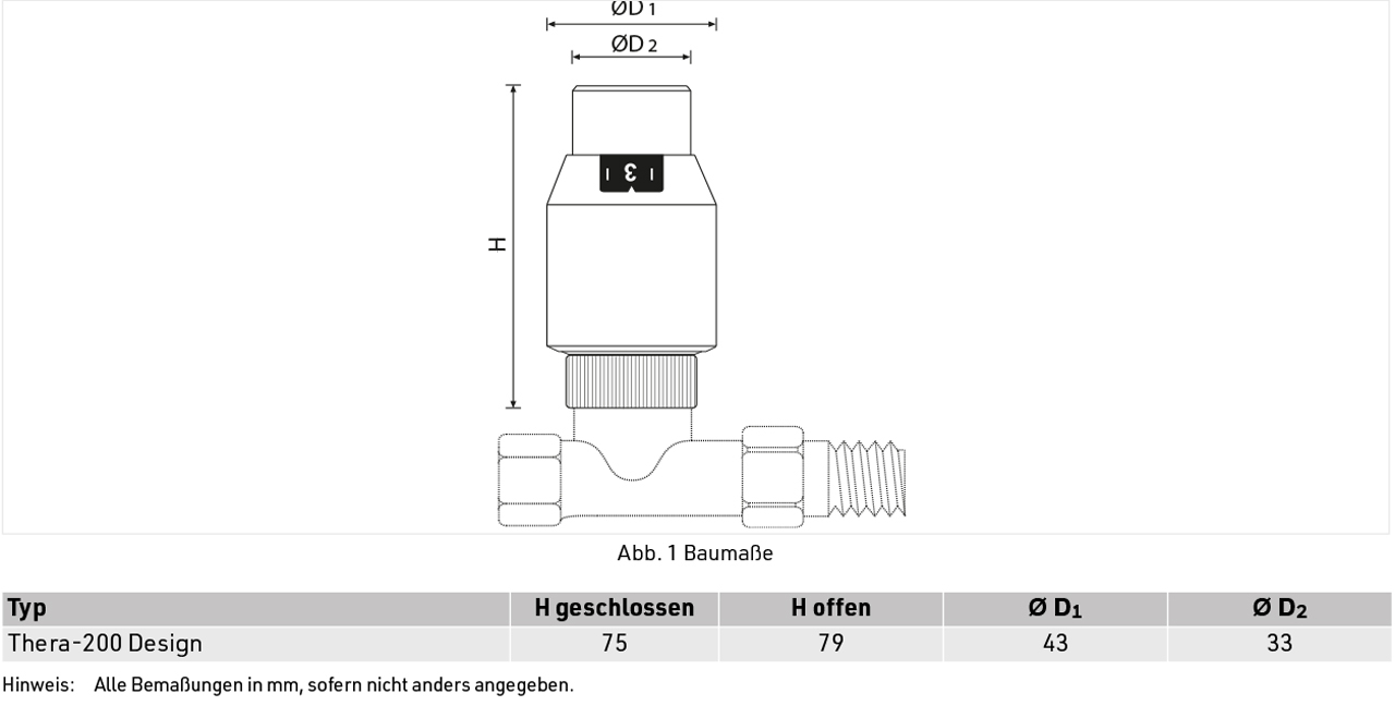 Resideo Thermostatregler T4xxx Gebürstet, 6-26 Grad C, M30x1,5mm