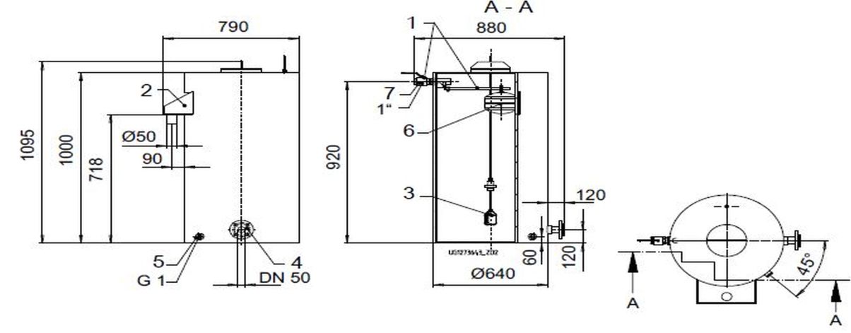 KSB Vorbehälter mit freiem Auslauf Vges 300 l, Vnutz 150 l, R 1"