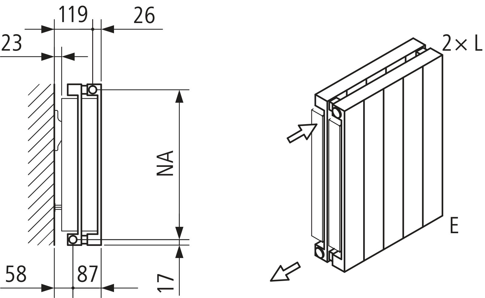 Kermi Heizwand HVN Typ22 BH2000x122x840 QN3536, RAL9016, 6 bar, ANB12