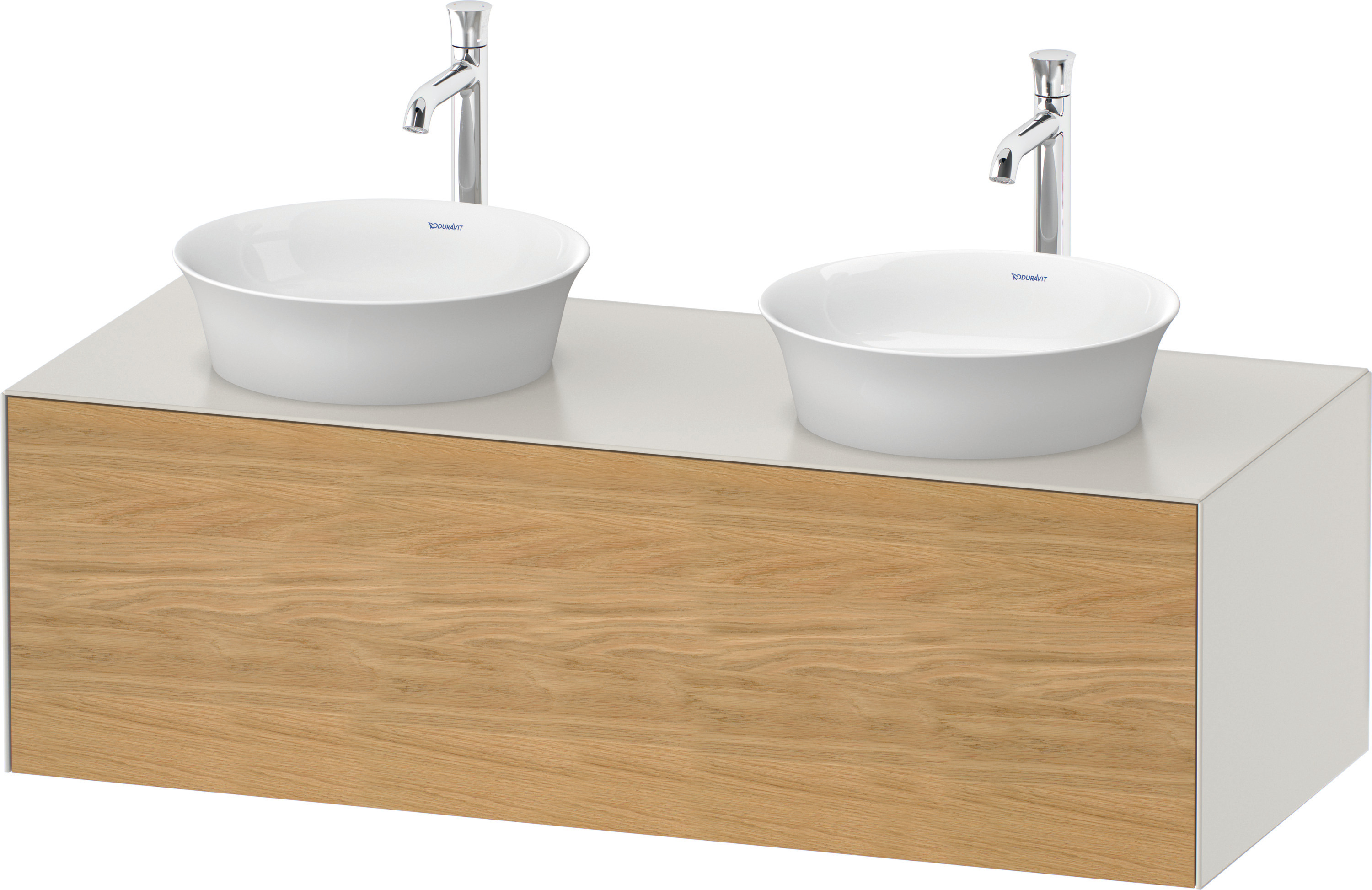 Duravit WTU White Tulip wandh,1 Auszug,Beids 408x1300x550mm, Eiche N.M/Nord.Weiß Sdm