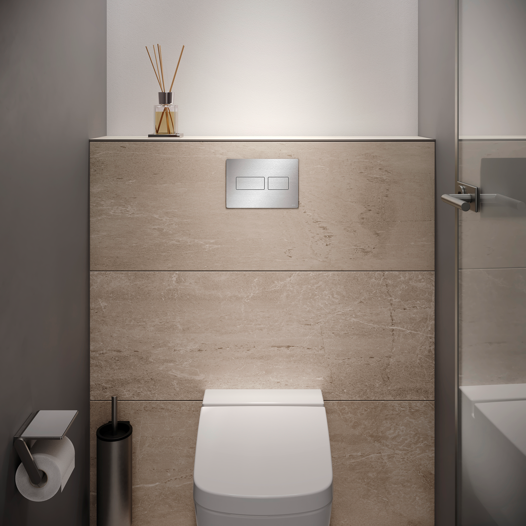 TECEsolid WC-Betätigungsplatte für Zweimengentechnik, weiß matt