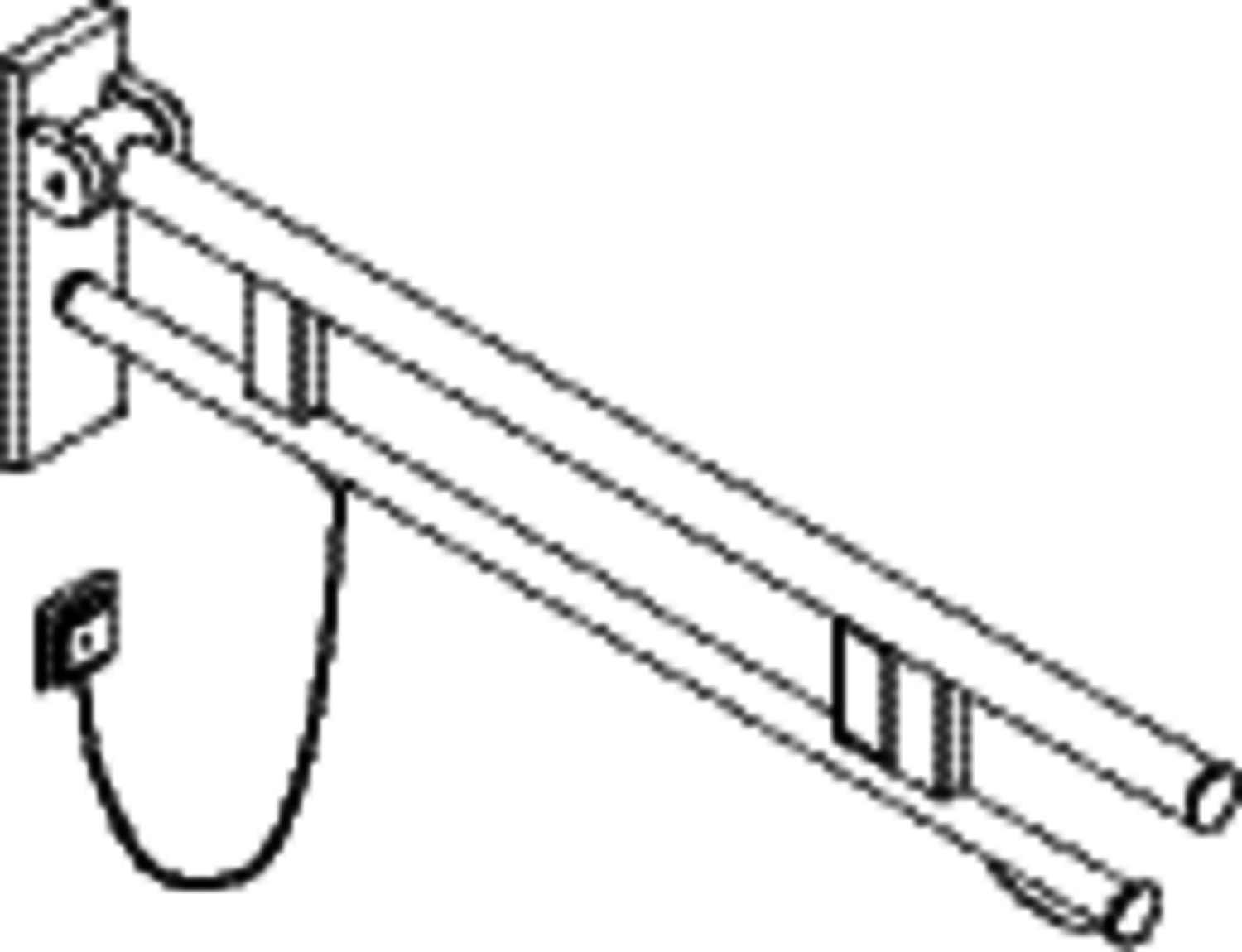 HEWI SK-Griff Duo (B), re, PRH, 850, WC- Spül (E-Ausf.),chrom