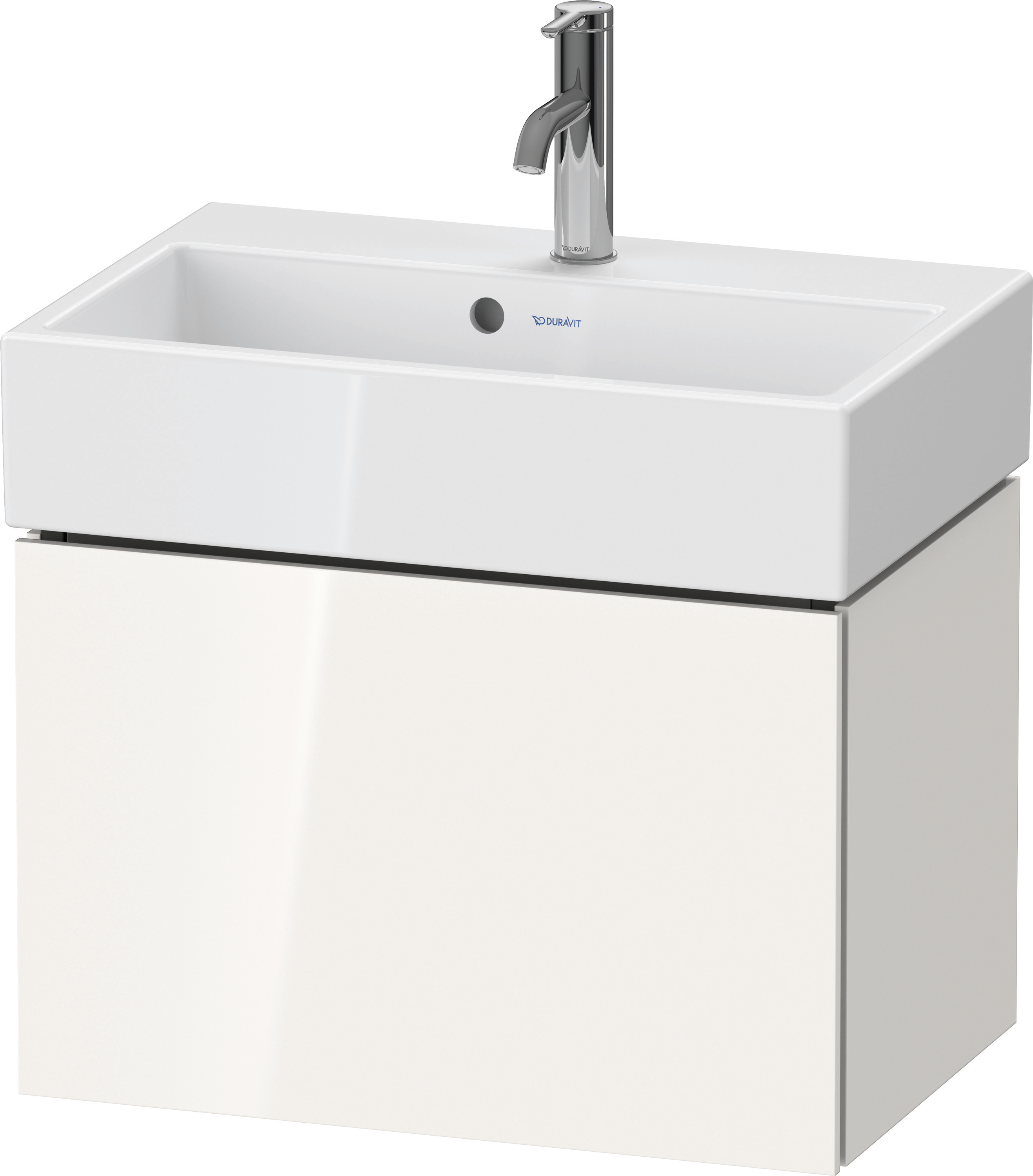 Duravit WTU L-Cube wandhängend, 1 Auszug 394x584x391mm, Weiß Hochglanz