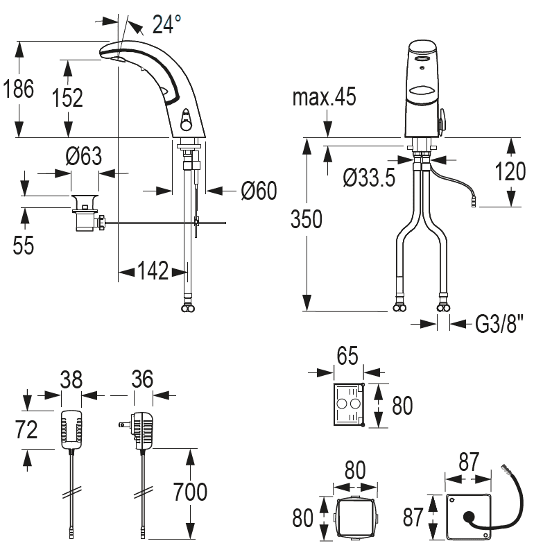 CONTI+ iQ elektr. IR Standarm. Batt. m.Misch. Chrom o.Ablg. Click+ A10