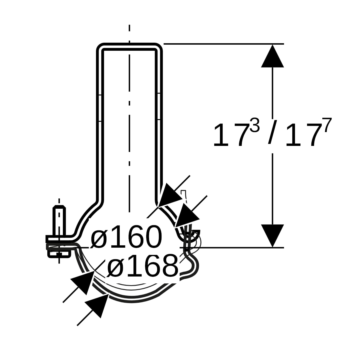 Geberit Pluvia Rohrschelle verstellbar d160/168
