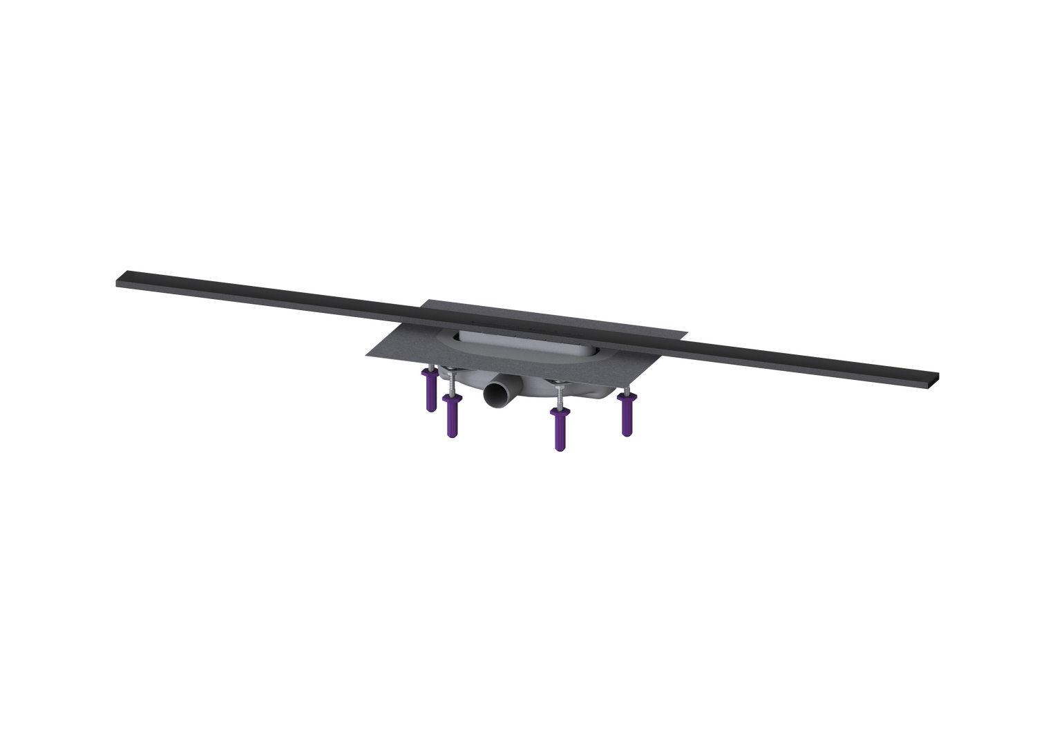 KESSEL-Duschrinne Linearis Infinity 60 L: 1200 mm, DN 40, Black, geb., Megastop