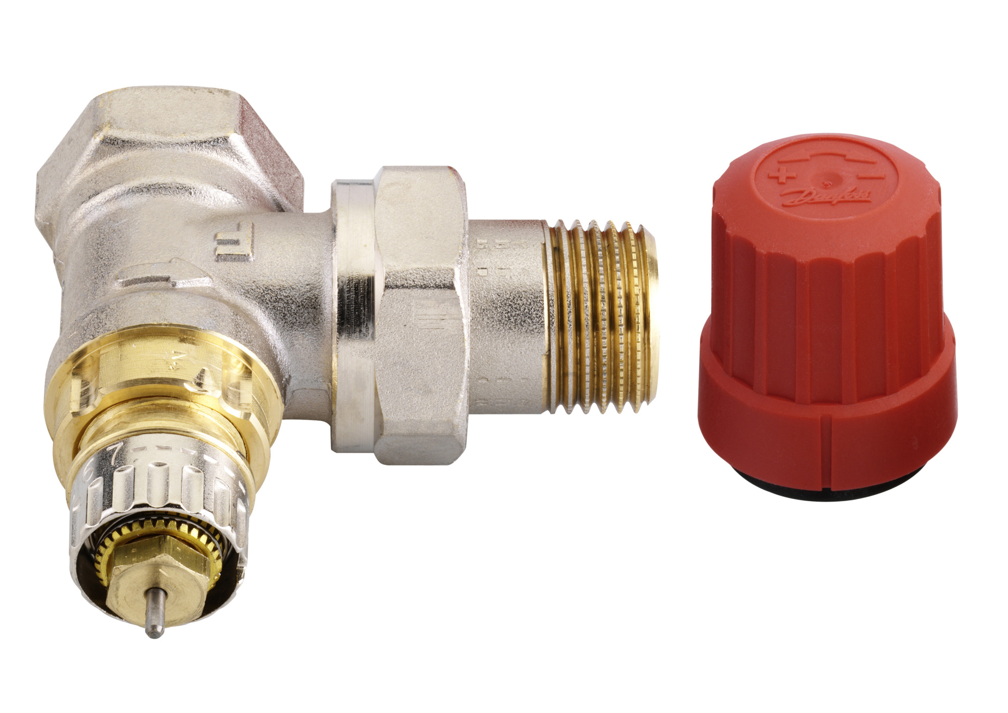 Danfoss RA-N 15 Ventilgehäuse R 1/2, Eck, kurze Bauform, Herz