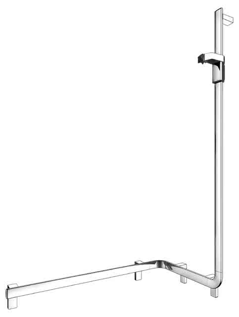 KEUCO Duschhandlauf AXESS 35008, m.Br.stg. r. 850/531/1301mm verchr.