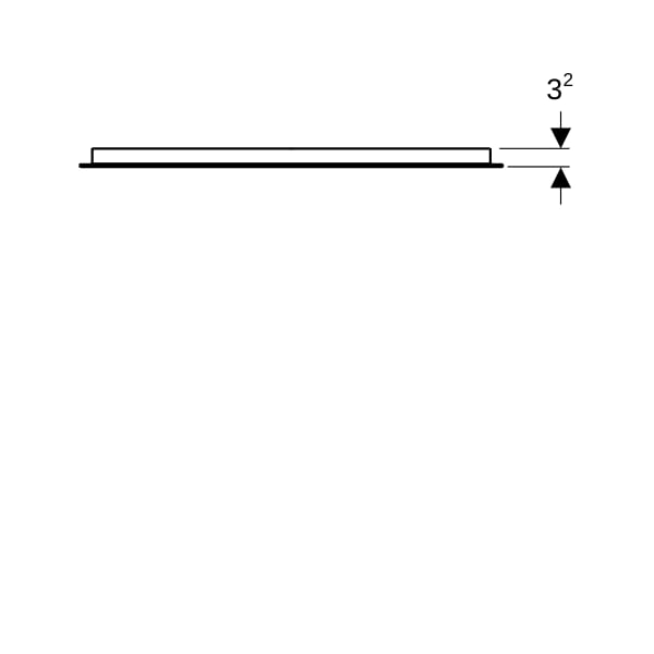 Geberit Option Basic Lichtspiegel, eckig Beleuchtung oben, 70x70x3cm, alu. elox