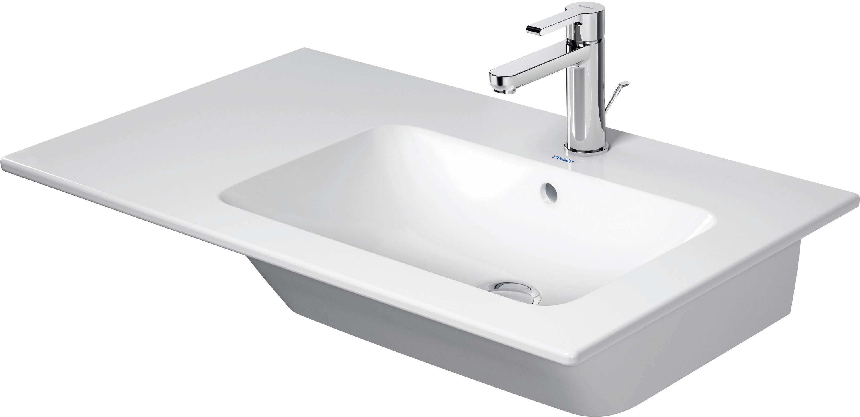 DU MWT ME by Starck 830mm, Weiß mit ÜL, mit HLB, 1 HL, Becken rechts,WG