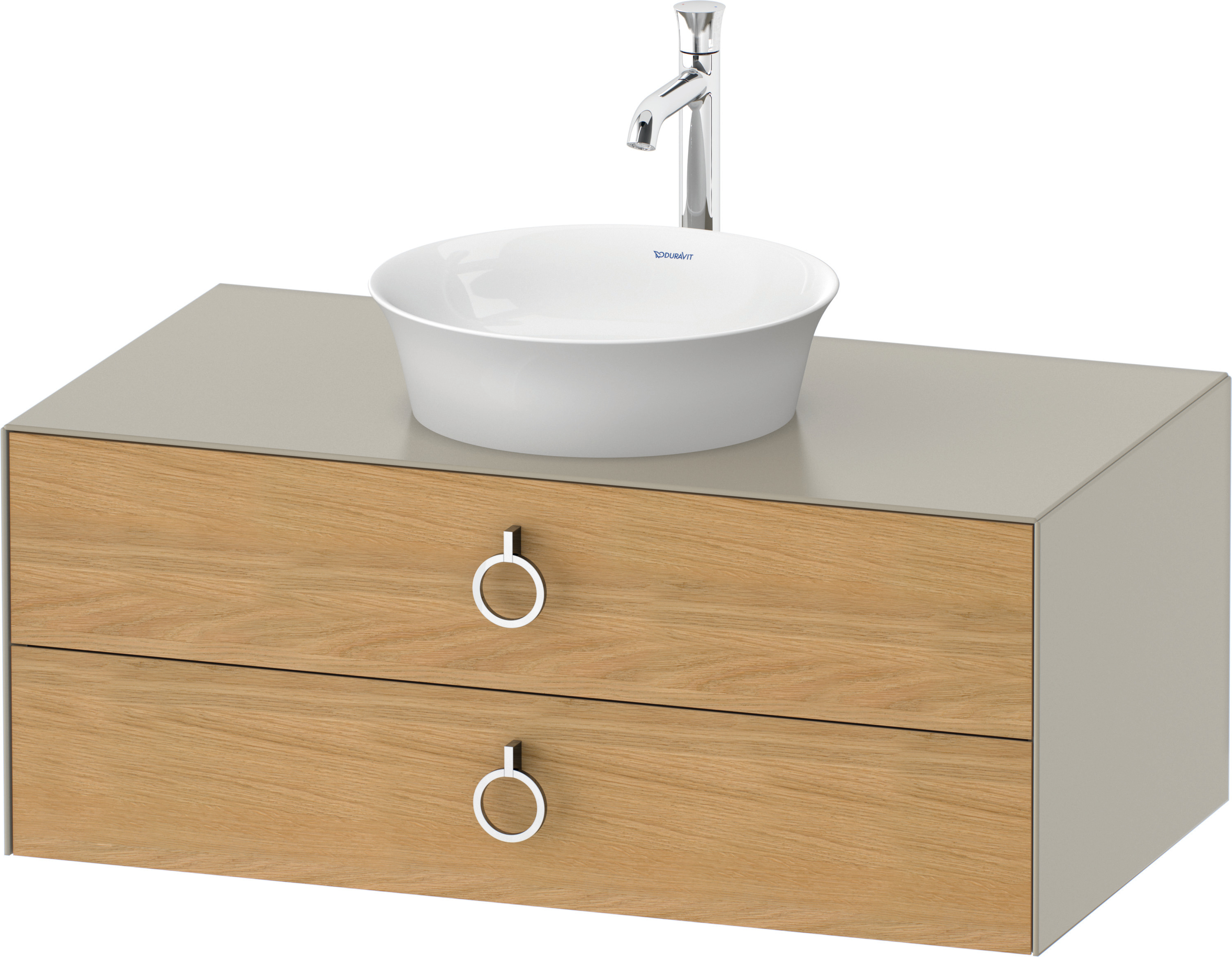 Duravit WTU wandh.White Tulip,2Schk.,m.Griff 408x1000x550,Eiche N.M./Taupe Sdm.